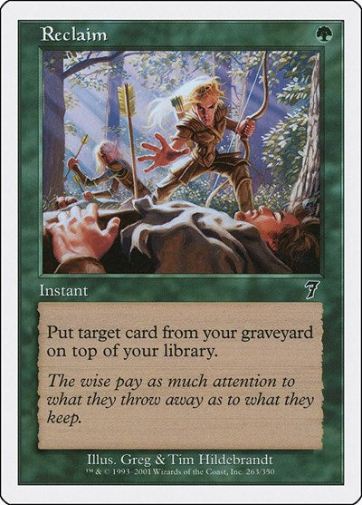 Reclaim (7ED) #263★ Common (Moderately Played) 7th Edition Magic: The Gathering: 2001