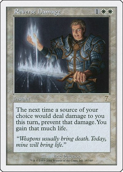 Reverse Damage (7ED) #34★ Rare (Heavily Played) 7th Edition Magic: 2001