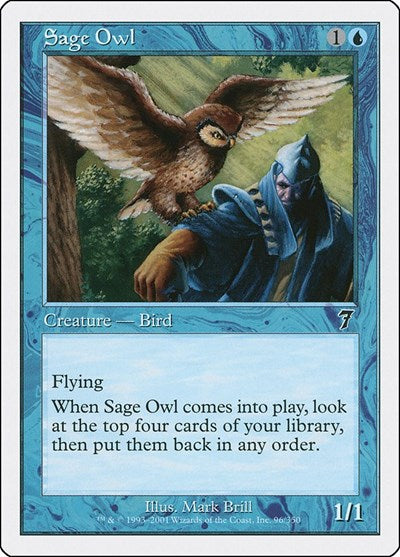 Sage Owl (7ED) #96★ Common (Moderately Played) 7th Edition Magic: The Gathering: 2001