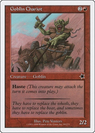 Goblin Chariot (S99) #99 Common (Heavily Played) Starter 1999 Magic: The Gathering: 1999