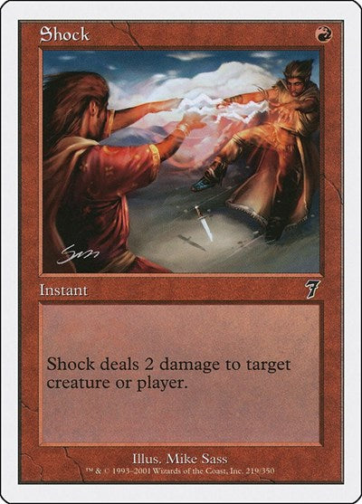 Shock (7ED) #219★ Common (Heavily Played) 7th Edition Magic: The Gathering: 2001