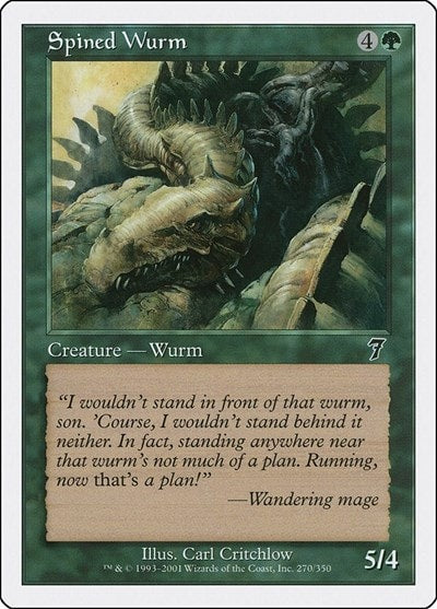 Spined Wurm (7ED) #270 Common (Heavily Played) 7th Edition Magic: The Gathering: 2001