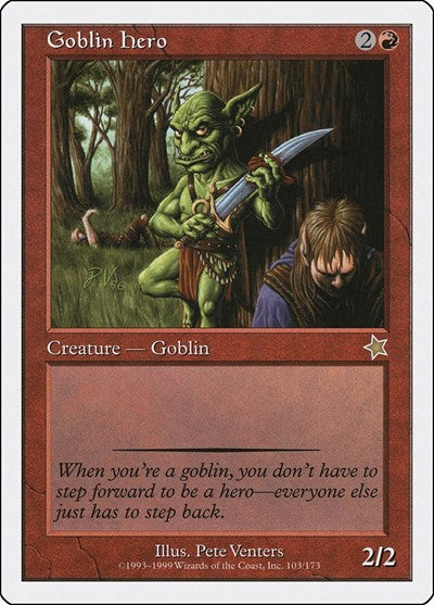 Goblin Hero (S99) #103 Rare Starter 1999 Magic: The Gathering: 1999