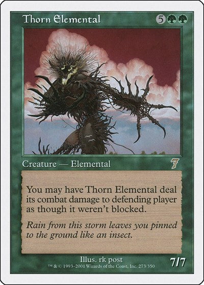 Thorn Elemental (7ED) #273★ Rare (Heavily Played) 7th Edition Magic: The Gathering: 2001