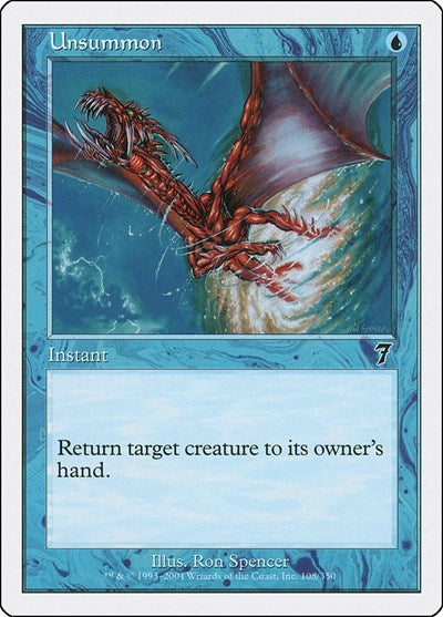 Unsummon (7ED) #108★ Common (Heavily Played) 7th Edition Magic: 2001