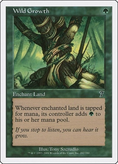 Wild Growth (7ED) #282 Common (Heavily Played) 7th Edition Magic: The Gathering: 2001