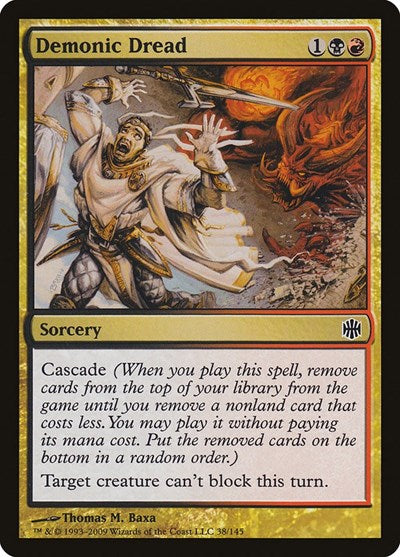 Demonic Dread (ARB) #38 Common (Damaged) Alara Reborn Magic: 2009