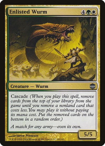 Enlisted Wurm (ARB) #68 Uncommon (Damaged) Alara Reborn Magic: 2009