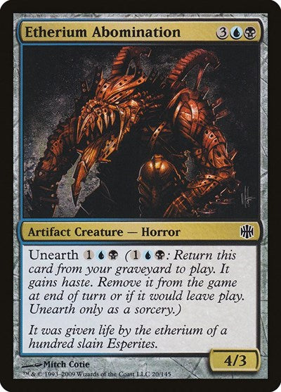 Etherium Abomination (ARB) #20 Common (Moderately Played) Alara Reborn Magic: The Gathering: 2009