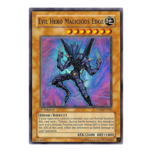 Evil Hero Malicious Edge (DP06) #DP06-EN006 Super Rare (Unlimited Damaged) Duelist Pack 6: Jaden Yuki 3 YuGiOh: 2008