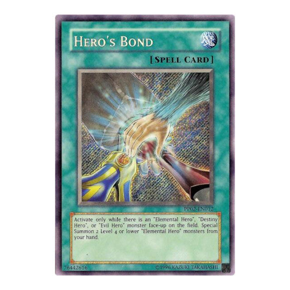 Hero's Bond (PP02) #PP02-EN012 Secret Rare (Unlimited Near Mint) Premium Pack 2 YuGiOh: 2008