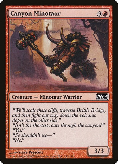 Canyon Minotaur (M10) #130 Common (Foil Lightly Played) Magic 2010 (M10) Magic: The Gathering: 2009