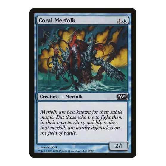 Coral Merfolk (M10) #47 Common (Lightly Played) Magic 2010 (M10) Magic: The Gathering: 2009
