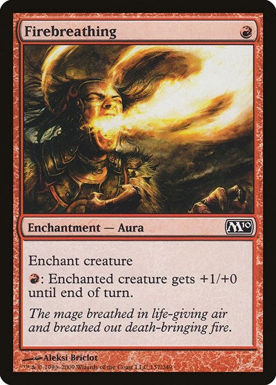 Firebreathing (M10) #137 Common (Foil Lightly Played) Magic 2010 (M10) Magic: The Gathering: 2009