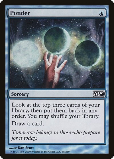 Ponder (M10) #68 Common (Moderately Played) Magic 2010 (M10) Magic: The Gathering: 2009