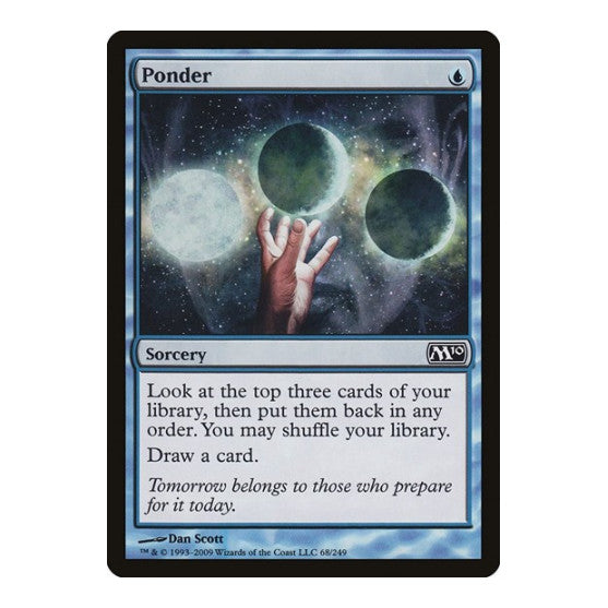 Ponder (M10) #68 Common (Moderately Played) Magic 2010 (M10) Magic: The Gathering: 2009