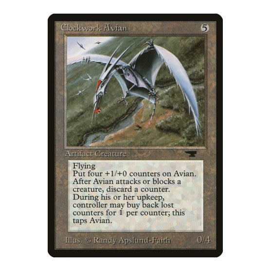 Clockwork Avian (ATQ) #45 Rare (Damaged) Antiquities Magic: The Gathering: 1994