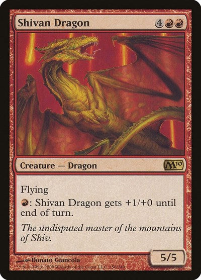Shivan Dragon (M10) #156 Rare (Lightly Played) Magic 2010 (M10) Magic: The Gathering: 2009