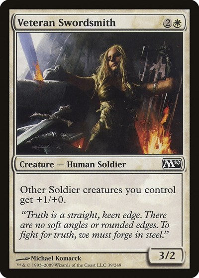 Veteran Swordsmith (M10) #39 Common Magic 2010 (M10) Magic: The Gathering: 2009