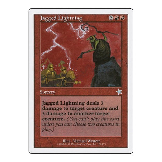 Jagged Lightning (S99) #109 Uncommon (Moderately Played) Starter 1999 Magic: The Gathering: 1999