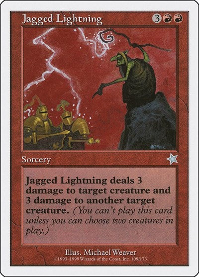Jagged Lightning (S99) #109 Uncommon (Moderately Played) Starter 1999 Magic: The Gathering: 1999
