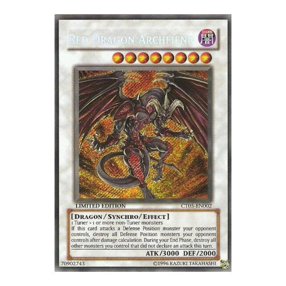 Red Dragon Archfiend (CT05) #CT05-EN002 Secret Rare (Limited Lightly Played) 2008 Collectors Tin YuGiOh: 2008