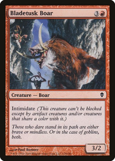 Bladetusk Boar (ZEN) #118 Common (Moderately Played) Zendikar Magic: The Gathering: 2009