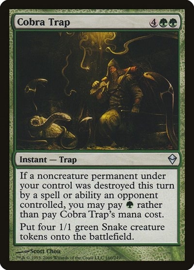 Cobra Trap (ZEN) #160 Uncommon (Moderately Played) Zendikar Magic: The Gathering: 2009
