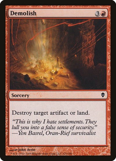 Demolish (ZEN) #121 Common Zendikar Magic: The Gathering: 2009