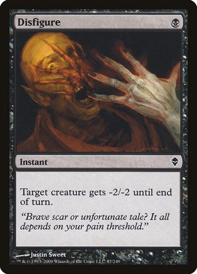 Disfigure (ZEN) #87 Common (Moderately Played) Zendikar Magic: The Gathering: 2009