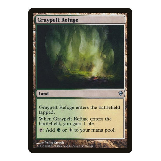 Graypelt Refuge (ZEN) #214 Uncommon (Lightly Played) Zendikar Magic: The Gathering: 2009