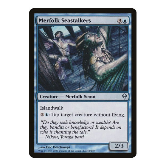 Merfolk Seastalkers (ZEN) #55 Uncommon (Foil Lightly Played) Zendikar Magic: The Gathering: 2009