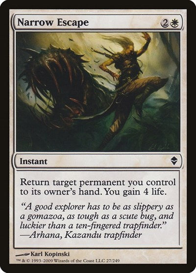 Narrow Escape (ZEN) #27 Common (Moderately Played) Zendikar Magic: The Gathering: 2009