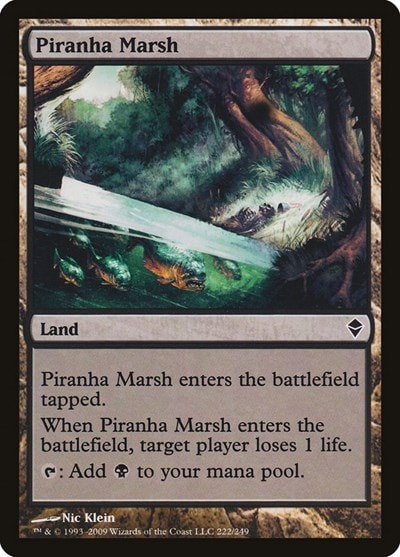 Piranha Marsh (ZEN) #222 Common (Moderately Played) Zendikar Magic: The Gathering: 2009