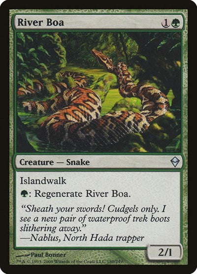 River Boa (ZEN) #180 Uncommon (Near Mint) Zendikar Magic: The Gathering: 2009