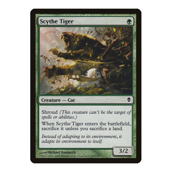 Scythe Tiger (ZEN) #183 Common (Moderately Played) Zendikar Magic: The Gathering: 2009