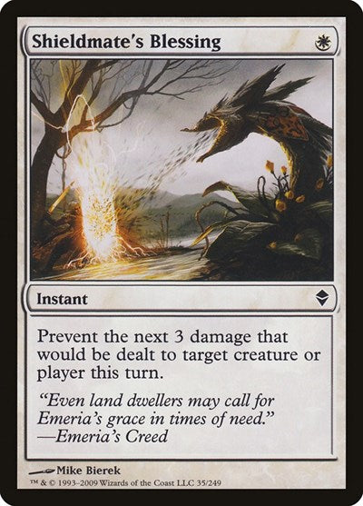 Shieldmates Blessing (ZEN) #35 Common (Moderately Played) Zendikar Magic: The Gathering: 2009
