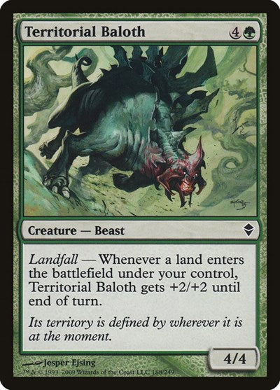 Territorial Baloth (ZEN) #188 Common (Moderately Played) Zendikar Magic: The Gathering: 2009