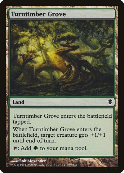Turntimber Grove (ZEN) #227 Common (Moderately Played) Zendikar Magic: The Gathering: 2009