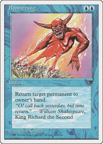 Boomerang (CHR) #16 Common (Lightly Played) Chronicles Magic: The Gathering: 1995