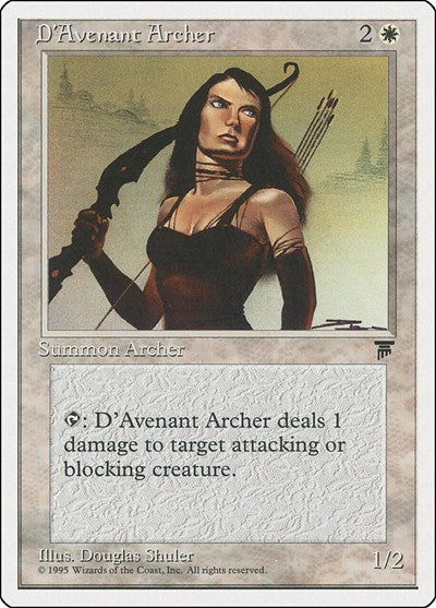 DAvenant Archer (CHR) #5 Common (Heavily Played) Chronicles Magic: 1995
