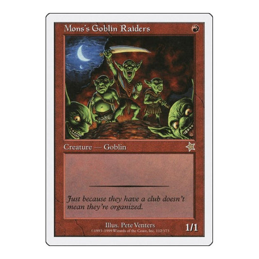 Mons's Goblin Raiders (S99) #112 Rare (Moderately Played) Starter 1999 Magic: The Gathering: 1999