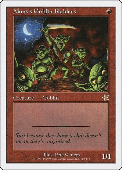 Monss Goblin Raiders (S99) #112 Rare (Moderately Played) Starter 1999 Magic: The Gathering: 1999