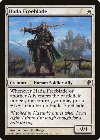 Hada Freeblade (WWK) #7 Uncommon Worldwake Magic: The Gathering: 2010