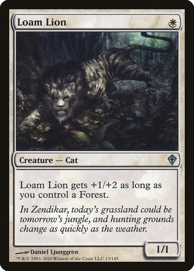 Loam Lion (WWK) #13 Uncommon (Lightly Played) Worldwake Magic: 2010