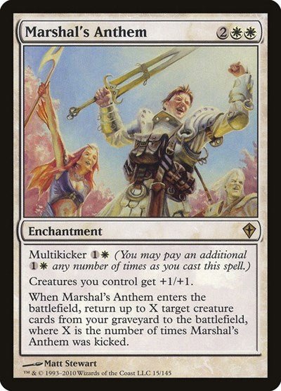 Marshals Anthem (WWK) #15 Rare (Lightly Played) Worldwake Magic: The Gathering: 2010