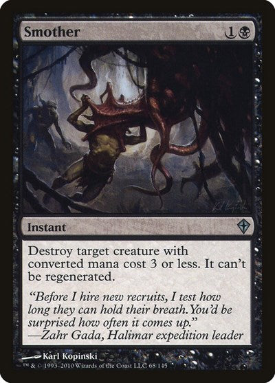 Smother (WWK) #68 Uncommon (Lightly Played) Worldwake Magic: The Gathering: 2010
