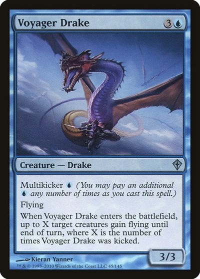 Voyager Drake (WWK) #45 Uncommon (Moderately Played) Worldwake Magic: The Gathering: 2010