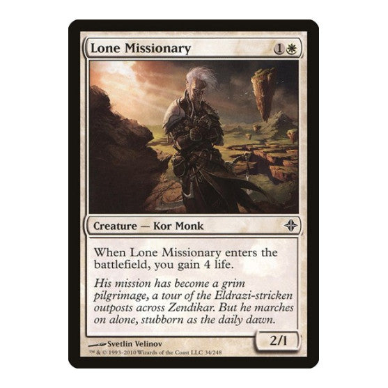 Lone Missionary (ROE) #34 Common (Moderately Played) Rise of the Eldrazi Magic: The Gathering: 2010
