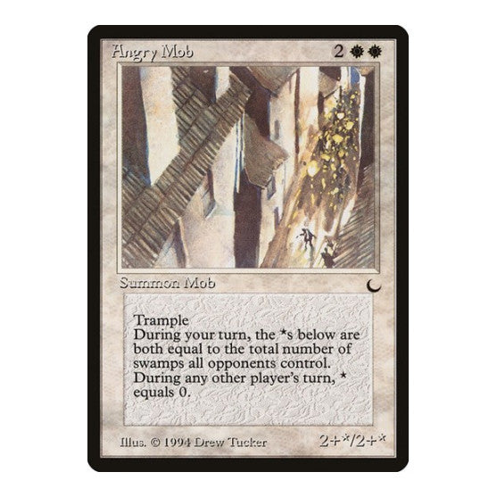 Angry Mob (DRK) #1 Uncommon (Damaged) The Dark Magic: The Gathering: 1994